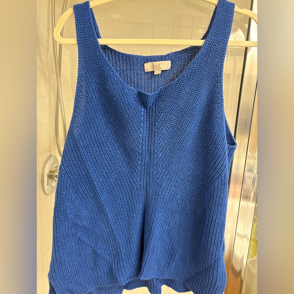 LOFT Royal Blue Linen Knit Top